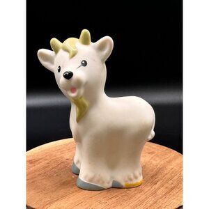 Fisher Price Little People white farm goat‎ mouth open